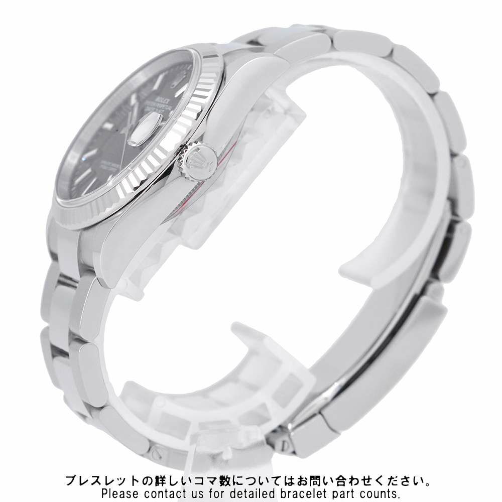ロレックス デイトジャスト36 SS/K18WG ランダムシリアル ルーレット 126234 ROLEX 腕時計 ブライトブラック文字盤