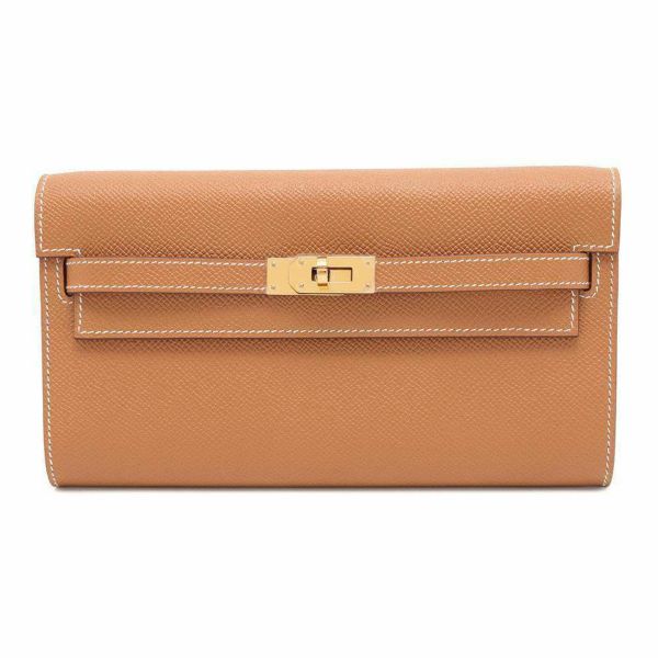 エルメス ケリーウォレット ロング トゥーゴー ゴールド/ゴールド金具 エプソン W刻印 財布