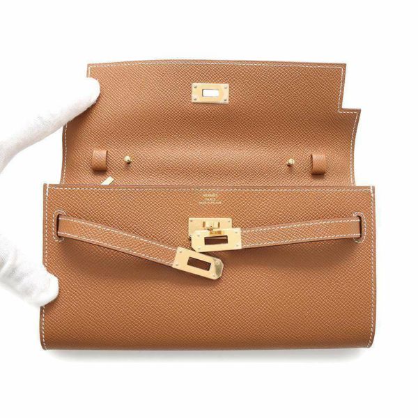 エルメス ケリーウォレット ロング トゥーゴー ゴールド/ゴールド金具 エプソン W刻印 財布