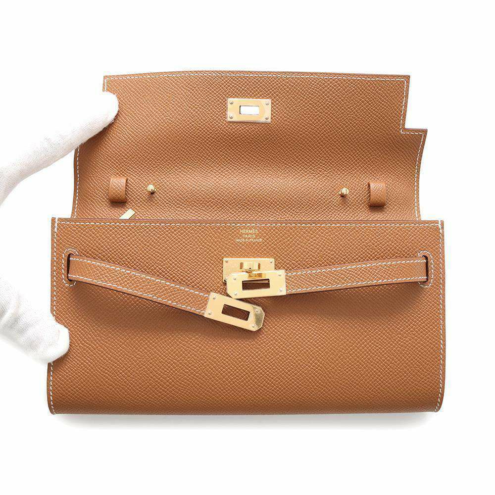 エルメス ケリーウォレット ロング トゥーゴー ゴールド/ゴールド金具 エプソン W刻印 財布