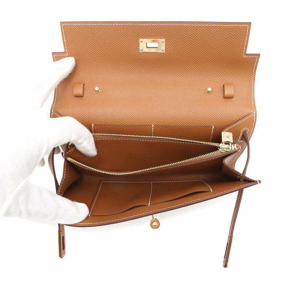 エルメス ケリーウォレット ロング トゥーゴー ゴールド/ゴールド金具 エプソン W刻印 財布