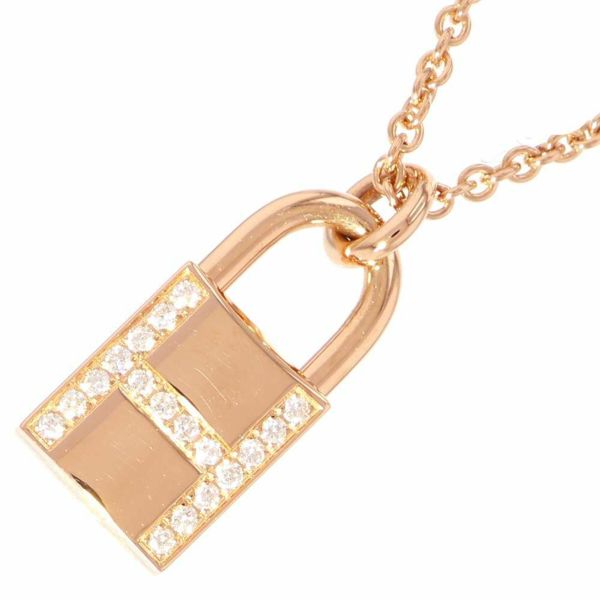 エルメス ネックレス アミュレット カデナ ケリー ダイヤ 18P 0.09ct K18PGピンクゴールド HERMES ジュエリー ペンダント