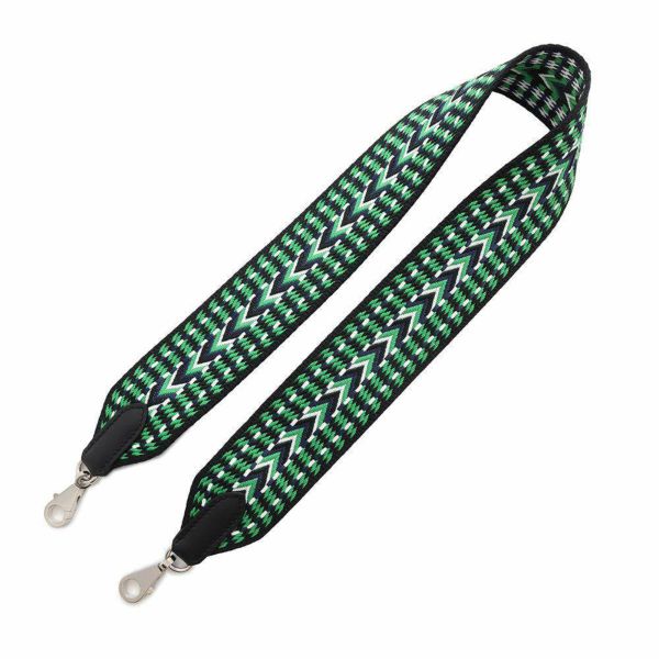 エルメス ショルダーストラップ バンドリエール サングル アレグロ ブラック/バンブー/ホワイト/ブルーインディゴ/シルバー金具 Z刻印