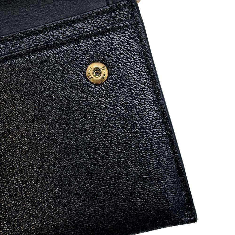 クリスチャン・ディオール チェーンウォレット サドル ロング レザー S5614CBAA Christian Dior 黒