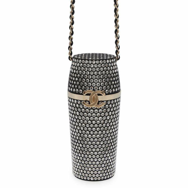 シャネル リップケース ラインストーン B21 K AB7103 CHANEL チェーン 黒