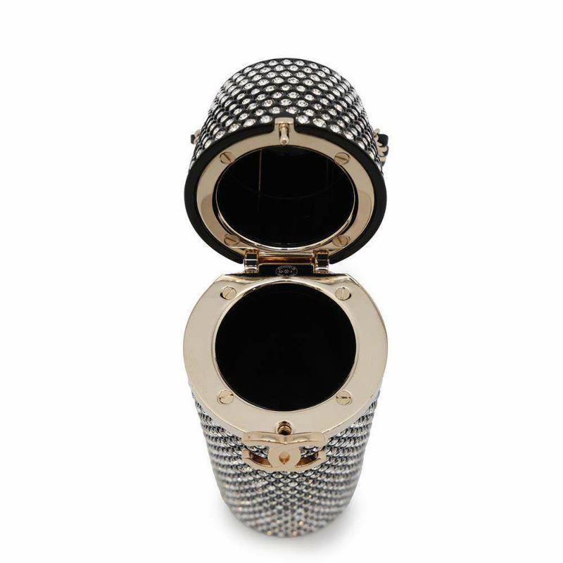 シャネル リップケース ラインストーン B21 K AB7103 CHANEL チェーン 黒