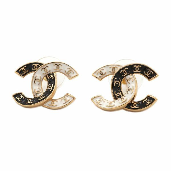 シャネル ピアス ココマーク バイカラー B24 P ABC996 CHANEL アクセサリー 黒 白