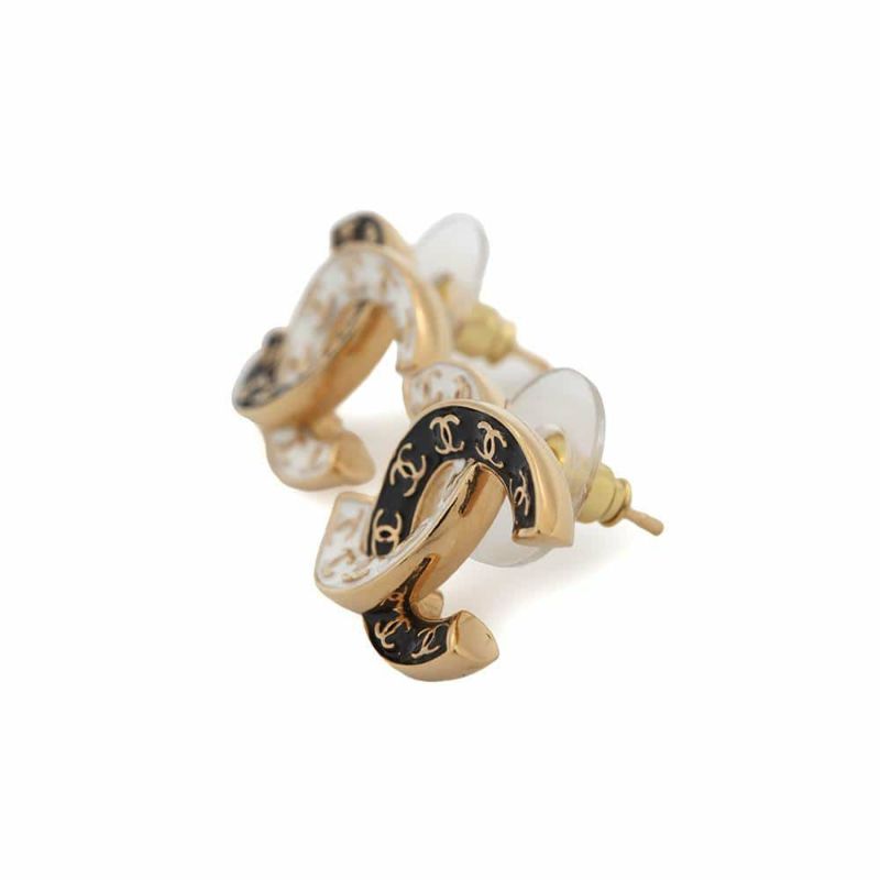 シャネル ピアス ココマーク バイカラー B24 P ABC996 CHANEL アクセサリー 黒 白