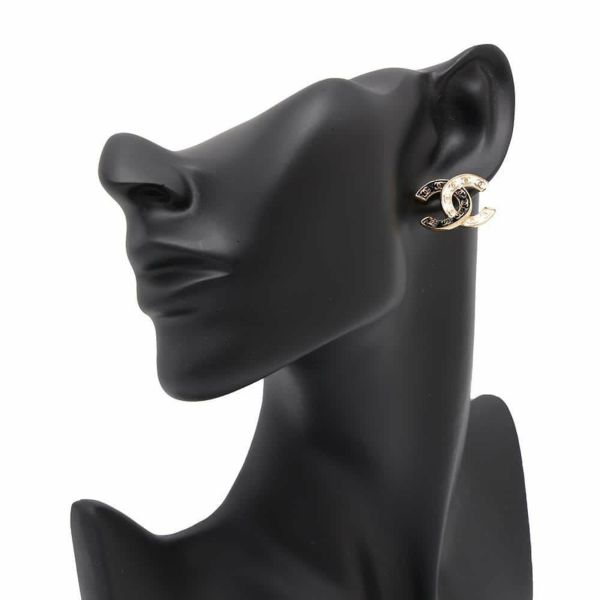 シャネル ピアス ココマーク バイカラー B24 P ABC996 CHANEL アクセサリー 黒 白