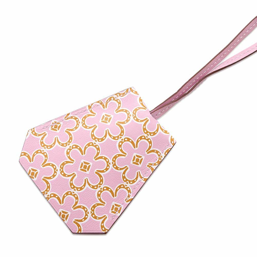 エルメス ロングネックレス クロシェット ラッキー・デイジー モーヴシルベストル/キュイーブル/ホワイト/シルバー金具 スイフト/メタル 白