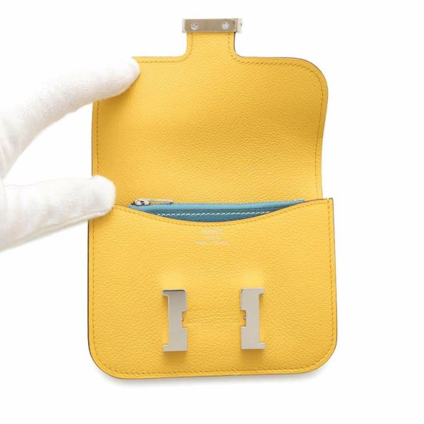 エルメス 財布 コンスタンス スリム サン/ニューブルージーン/シルバー金具 エバーカラー W刻印 HERMES 財布