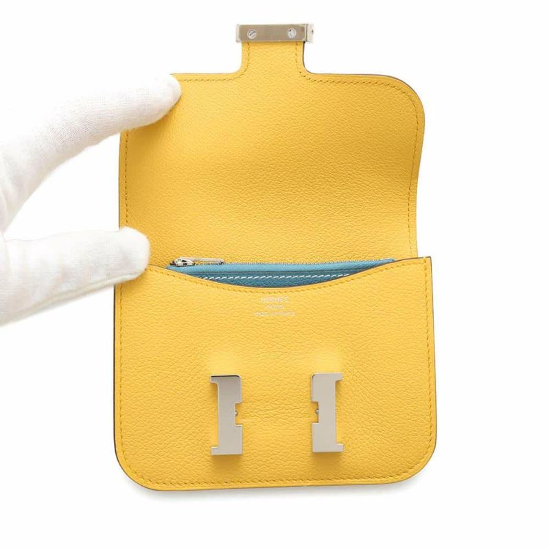 エルメス 財布 コンスタンス スリム サン/ニューブルージーン/シルバー金具 エバーカラー W刻印 HERMES 財布