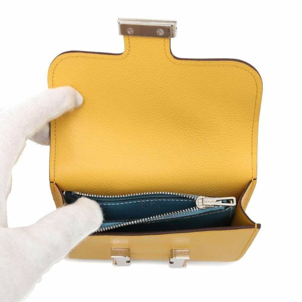 エルメス 財布 コンスタンス スリム サン/ニューブルージーン/シルバー金具 エバーカラー W刻印 HERMES 財布