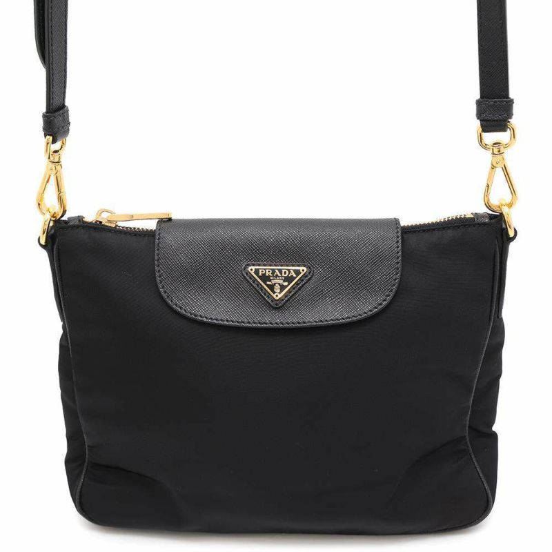 プラダ ショルダーバッグ トライアングルロゴ ナイロン 1BH933 PRADA 黒
