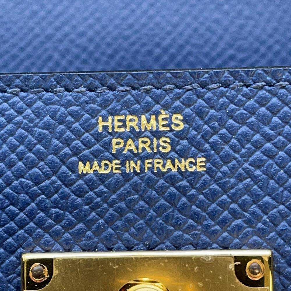 エルメス ケリーウォレット ロング トゥーゴー ブルーネイビー/ゴールド金具 エプソン W刻印 HERMES
