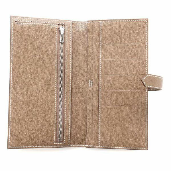 エルメス 長財布 ベアンスフレ エトゥープ/シルバー金具 ヴォーマダム W刻印 HERMES 財布