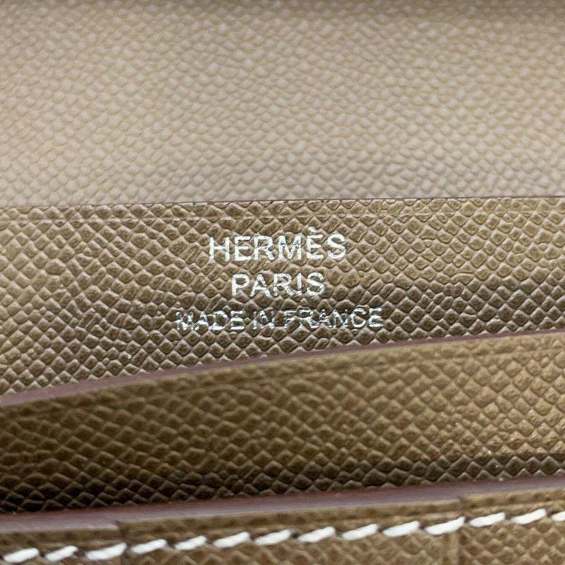 エルメス 長財布 ベアンスフレ エトゥープ/シルバー金具 ヴォーマダム W刻印 HERMES 財布