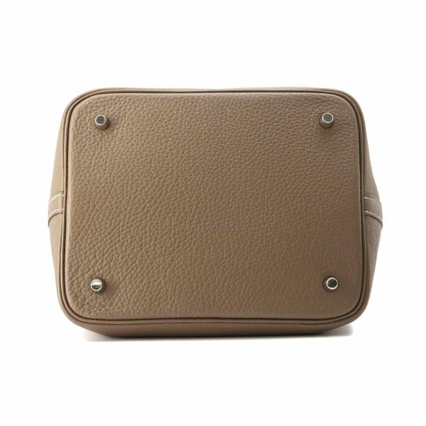 エルメス ハンドバッグ ピコタンロックMM エトゥープ/シルバー金具 トリヨンクレマンス B刻印