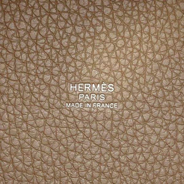 エルメス ハンドバッグ ピコタンロックMM エトゥープ/シルバー金具 トリヨンクレマンス B刻印