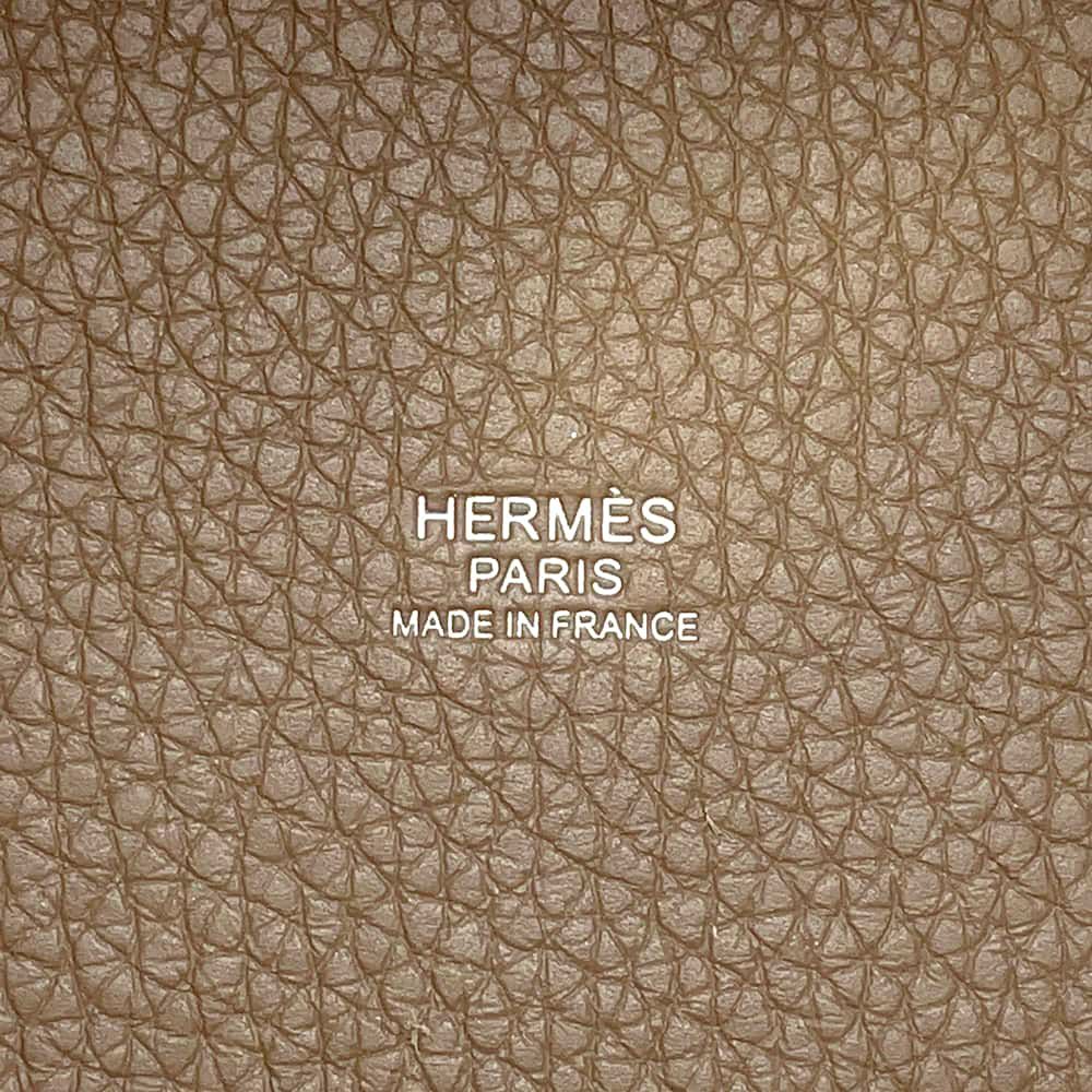 エルメス ハンドバッグ ピコタンロックMM エトゥープ/シルバー金具 トリヨンクレマンス B刻印