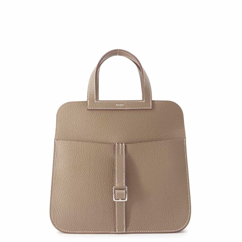 エルメス ハンドバッグ アルザン25 エトゥープ/シルバー金具 トリヨクレマンス W刻印 2wayショルダー