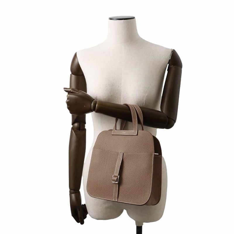 エルメス ハンドバッグ アルザン25 エトゥープ/シルバー金具 トリヨクレマンス W刻印 2wayショルダー