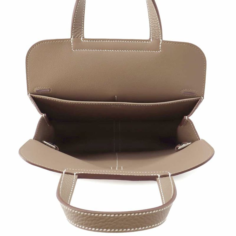 エルメス ハンドバッグ アルザン25 エトゥープ/シルバー金具 トリヨクレマンス W刻印 2wayショルダー