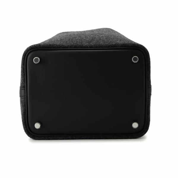 エルメス ハンドバッグ ピコタンロックPM グリモワイヤン/ブラック/シルバー金具 フェルト/スイフト U刻印 黒
