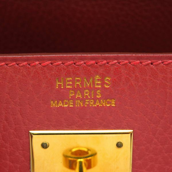 エルメス ハンドバッグ ケリー32 外縫い ルージュヴィフ/ゴールド金具 アルデンヌ 〇Z刻印 HERMES Kelly 2wayバッグ