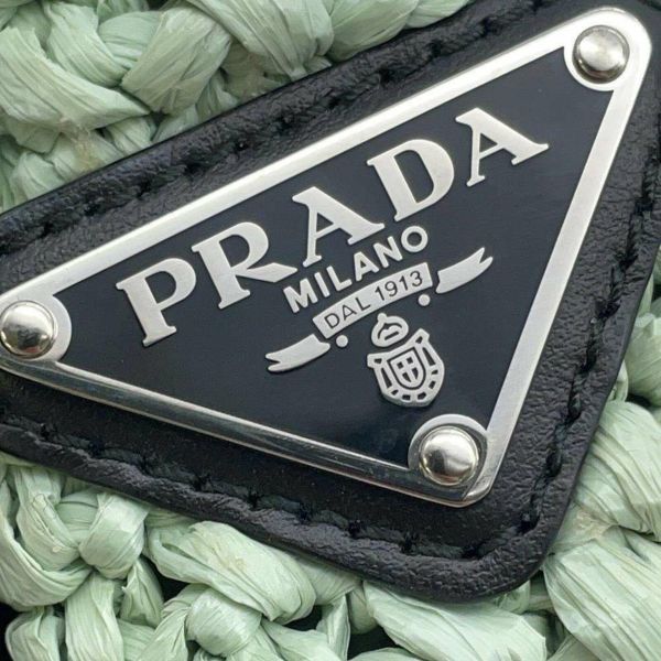 プラダ トートバッグ クロシェ ラフィア スモール ロゴ 1BG422 PRADA バッグ ハンドバッグ 黒