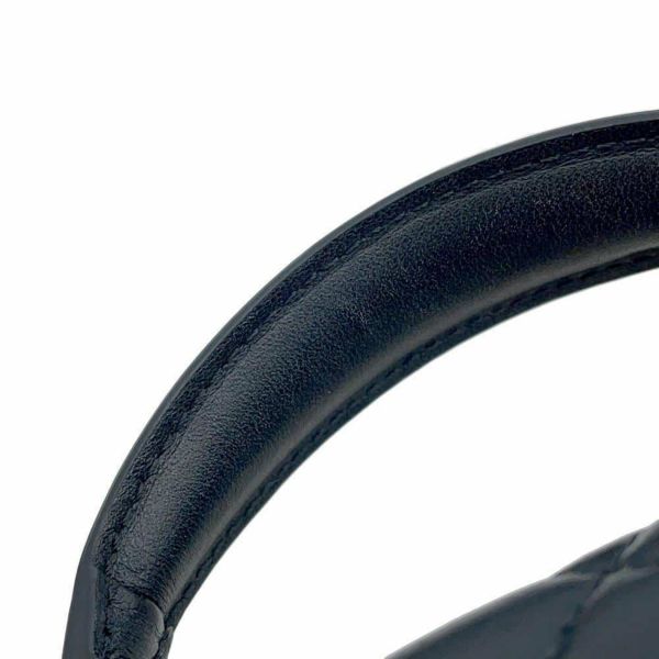 シャネル チェーンショルダーバッグ マトラッセ ココマーク トップハンドル ミニ フラップ ラムスキン AS2431 CHANEL 黒