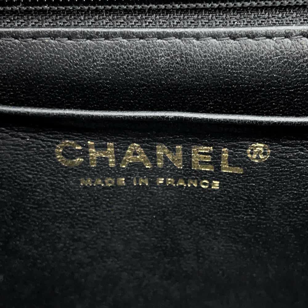 シャネル チェーンショルダーバッグ マトラッセ ココマーク トップハンドル ミニ フラップ ラムスキン AS2431 CHANEL 黒