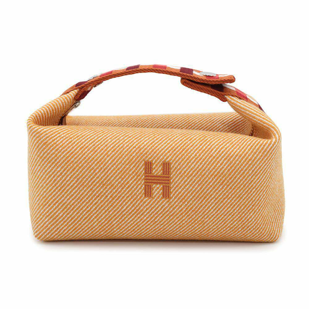 エルメス ポーチ ブリッド・ア・ブラックGM ベージュ/シルバー金具  