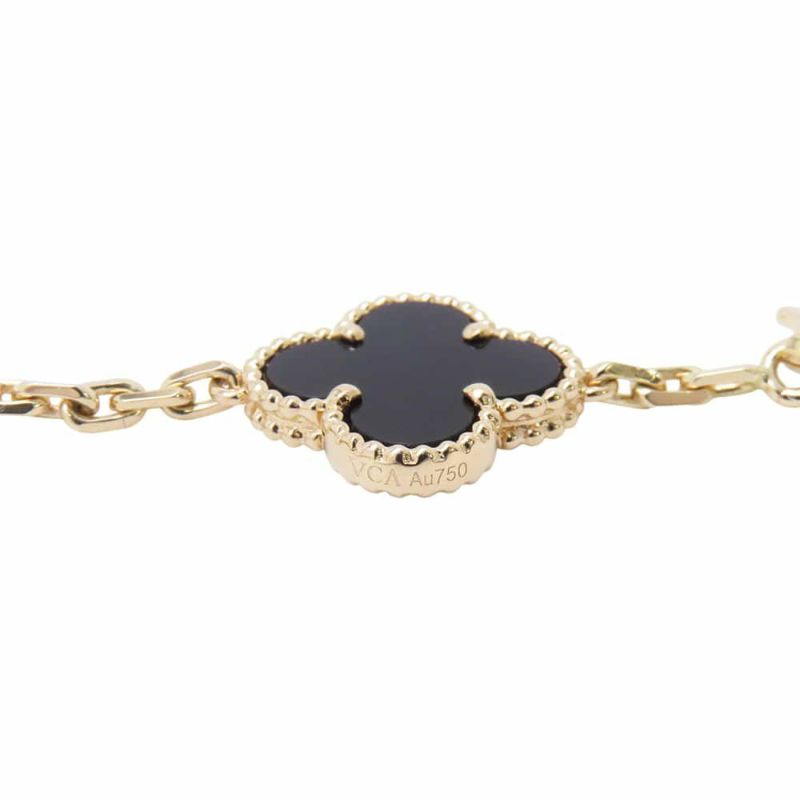 ヴァンクリーフ&アーペル ネックレス ヴィンテージ アルハンブラ ネックレス 10モチーフ オニキス K18YGイエローゴールド VCARA42700