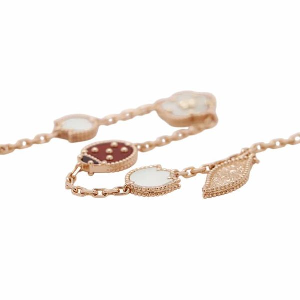 ヴァンクリーフ&アーペル ブレスレット ラッキースプリング 5モチーフ オニキス カーネリアン マザーオブパール K18PG VCARP7RR00