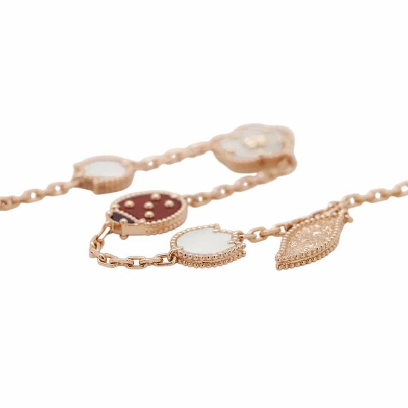 ヴァンクリーフ&アーペル ブレスレット ラッキースプリング 5モチーフ オニキス カーネリアン マザーオブパール K18PG VCARP7RR00