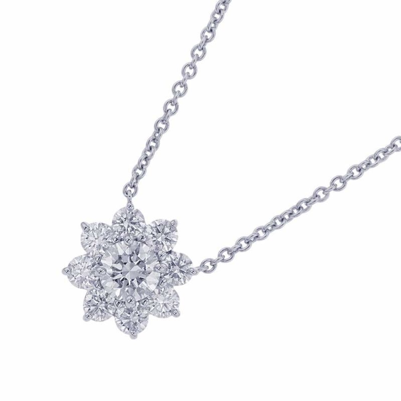 ハリーウィンストン ネックレス サンフラワー・ミニ・ペンダント ダイヤモンド 中石約0.30ct/9P 計約0.80ct Pt950プラチナ PEDPNA003SF