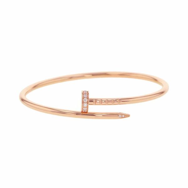 カルティエ ブレスレット ジュスト アン クル SM ダイヤモンド 20P 計0.18ct K18PGピンクゴールド サイズ14 B6065814 Cartier バングル