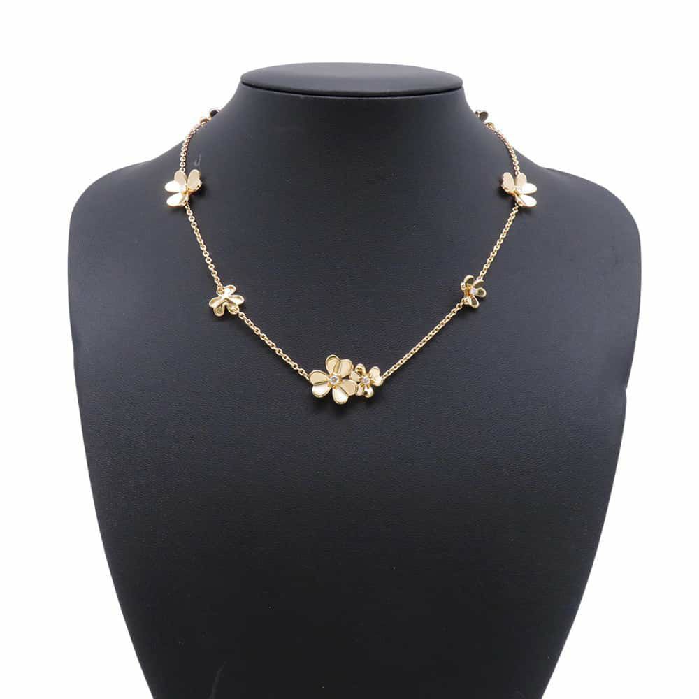 ヴァンクリーフ&アーペル ネックレス フリヴォル ネックレス 9フラワー ダイヤモンド 9P 計0.61ct K18YGイエローゴールド VCARD31500