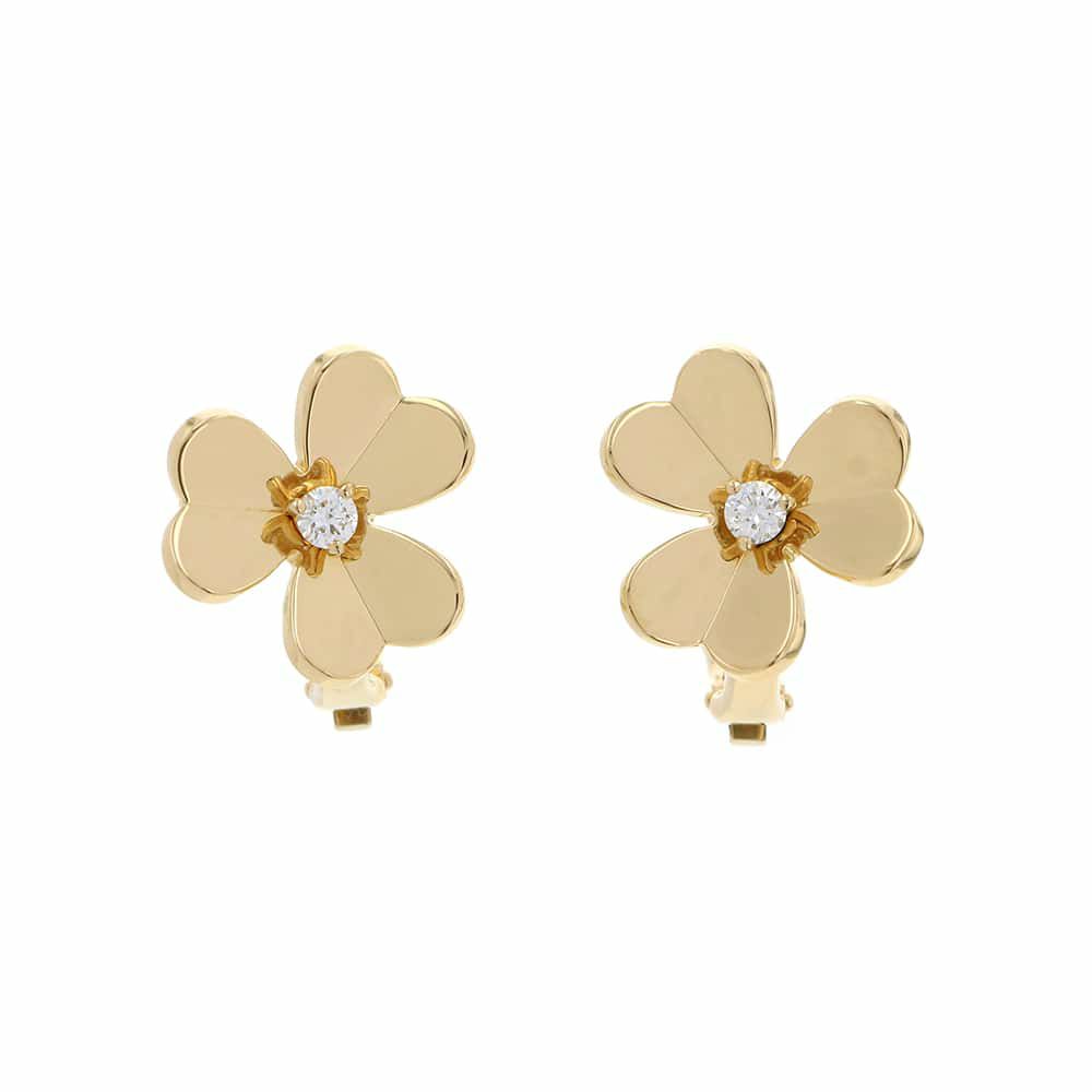 ヴァンクリーフ&アーペル ピアス フリヴォル イヤリング スモール ダイヤモンド 2P 0.17ct K18YGイエローゴールド VCARB65700