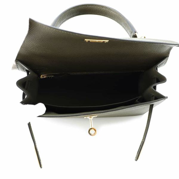 エルメス ハンドバッグ ケリー25 外縫い ヴェールグリス/ゴールド金具 エプソン Z刻印 2wayショルダー