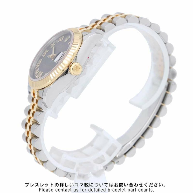 ロレックス デイトジャスト31 SS/K18YG VIダイヤ 278273 ダークグレー文字盤 ローマン