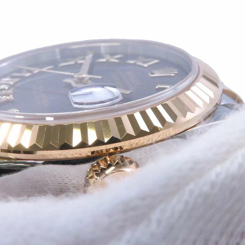 ロレックス デイトジャスト31 SS/K18YG VIダイヤ 278273 ダークグレー文字盤 ローマン