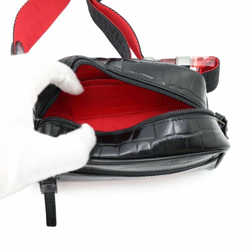 クリスチャン・ルブタン ボディバッグ ブラスター クロスボディ 型押しレザー 1215059 Christian Louboutin 黒