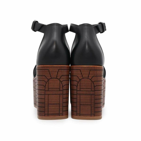 エルメス サンダル イリュージョン レザー レディースサイズ35 HERMES 靴 黒