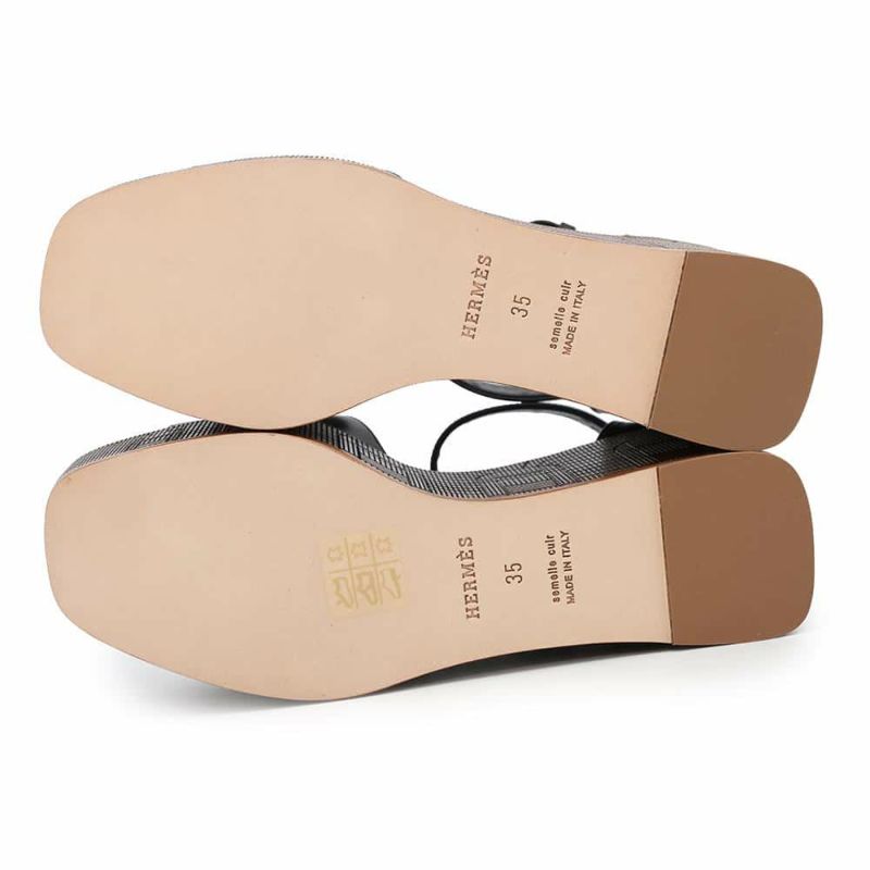 エルメス サンダル イリュージョン レザー レディースサイズ35 HERMES 靴 黒