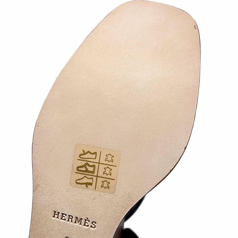 エルメス サンダル イリュージョン レザー レディースサイズ35 HERMES 靴 黒