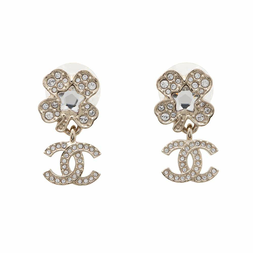 シャネル ピアス クローバー ココマーク ラインストーン B25P ABF239 CHANEL アクセサリー