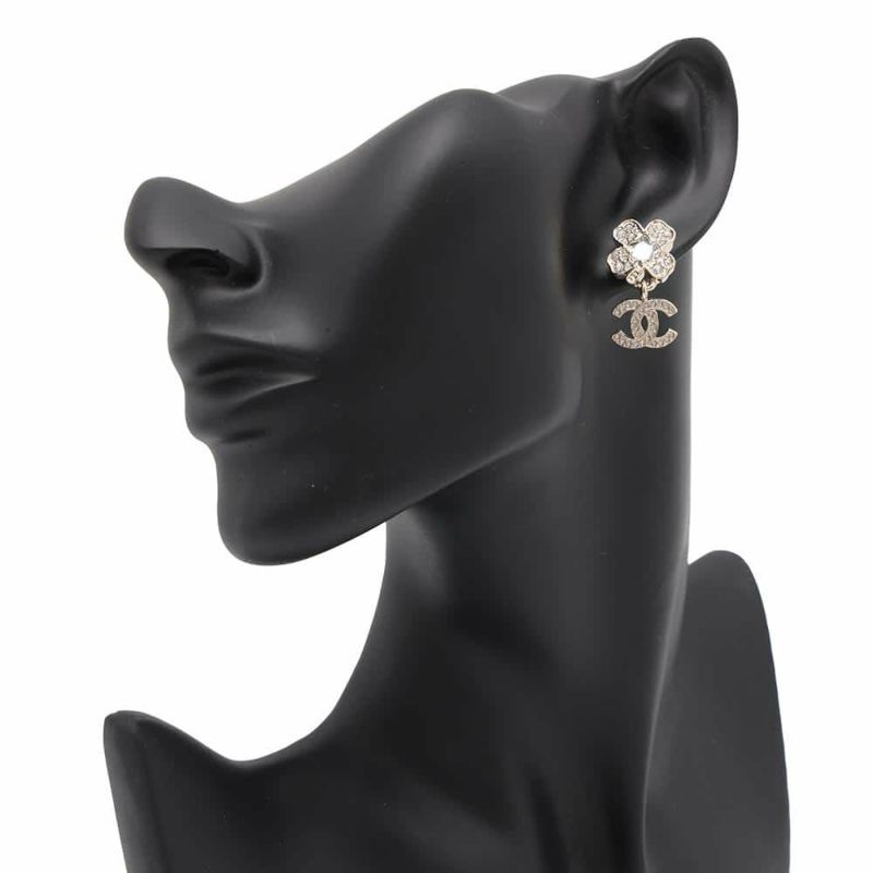 シャネル ピアス クローバー ココマーク ラインストーン B25P ABF239 CHANEL アクセサリー