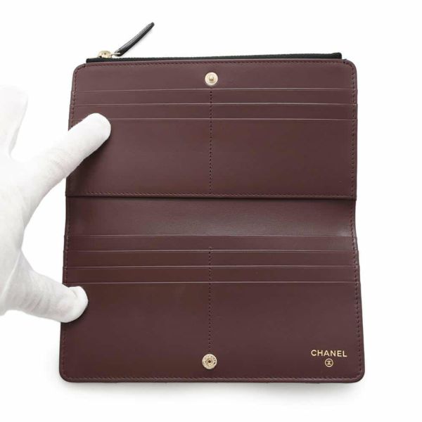 シャネル 2つ折り長財布 マトラッセ ココマーク キャビアスキン AP3877 CHANEL 財布 黒